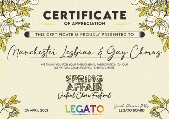 Spring affair certificate